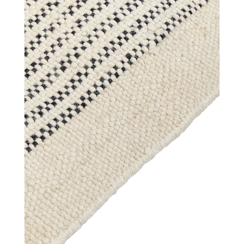 Dywan wełniany 80 x 150 cm beżowo-czarny DIVARLI