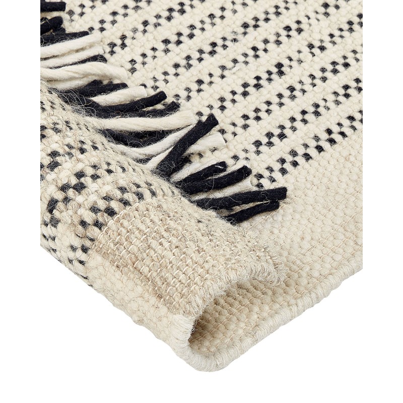 Dywan wełniany 80 x 150 cm beżowo-czarny DIVARLI