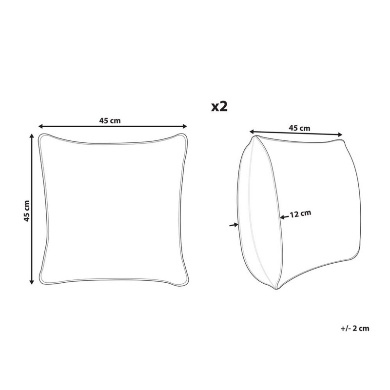 Zestaw 2 poduszek dekoracyjnych GARDENIA Welur 45 x 45 cm Niebieski Wzór abstrakcyjny