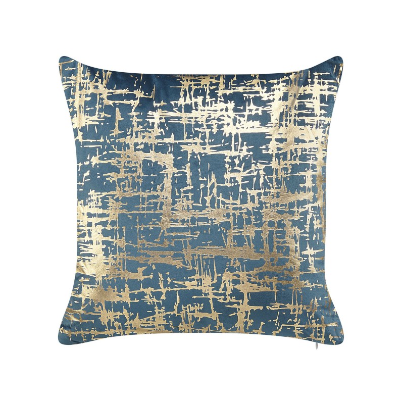 Zestaw 2 poduszek dekoracyjnych GARDENIA Welur 45 x 45 cm Niebieski Wzór abstrakcyjny