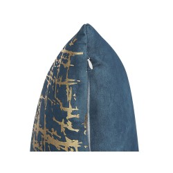 Zestaw 2 poduszek dekoracyjnych GARDENIA Welur 45 x 45 cm Niebieski Wzór abstrakcyjny