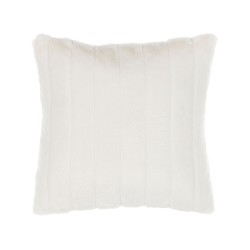 Zestaw 2 poduszek dekoracyjnych PUMILA Sztuczne futro 45 x 45 cm Biały Jednolity