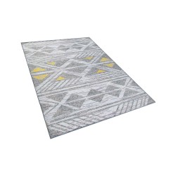 Dywan 160 x 230 cm szaro-żółty KARGI