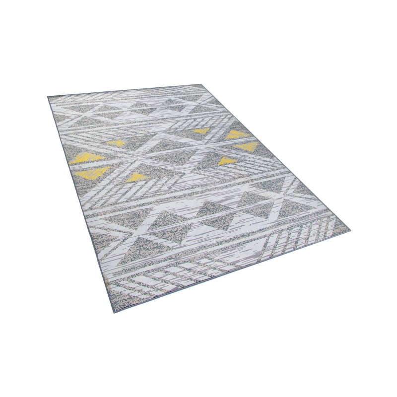 Dywan 160 x 230 cm szaro-żółty KARGI