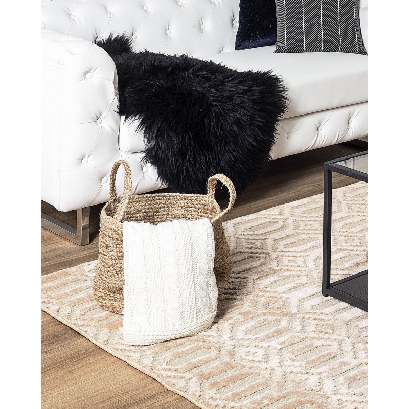 Dywan wiskozowy 140 x 200 cm beżowy ADATEPE