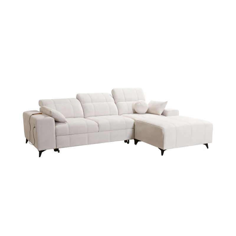 Ballagio I corner sofa with a sleeping function made from Plecionka fabric, Spring 1102 - beauty and functionality in one!