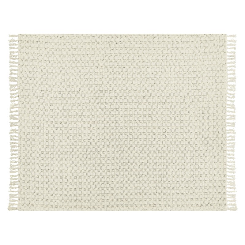 Narzuta na łóżko BERE Bawełna 220 x 240 cm Złamana biel