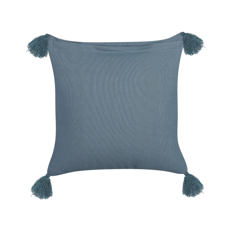 Poduszka dekoracyjna SETARIA Welur 45 x 45 cm Ciemnoniebieski Wzór roślinny