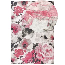 Dywan bawełniany w kwiaty 140 x 200 cm różowy EJAZ