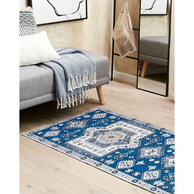 Dywan 70 x 200 cm niebiesko-beżowy PARVAKADLI