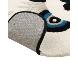 Dywan dziecięcy wełniany panda 100 x 160 cm czarno-biały JINGJING