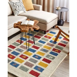 Dywan wełniany gabbeh 140 x 200 cm wielokolorowy MURATLI