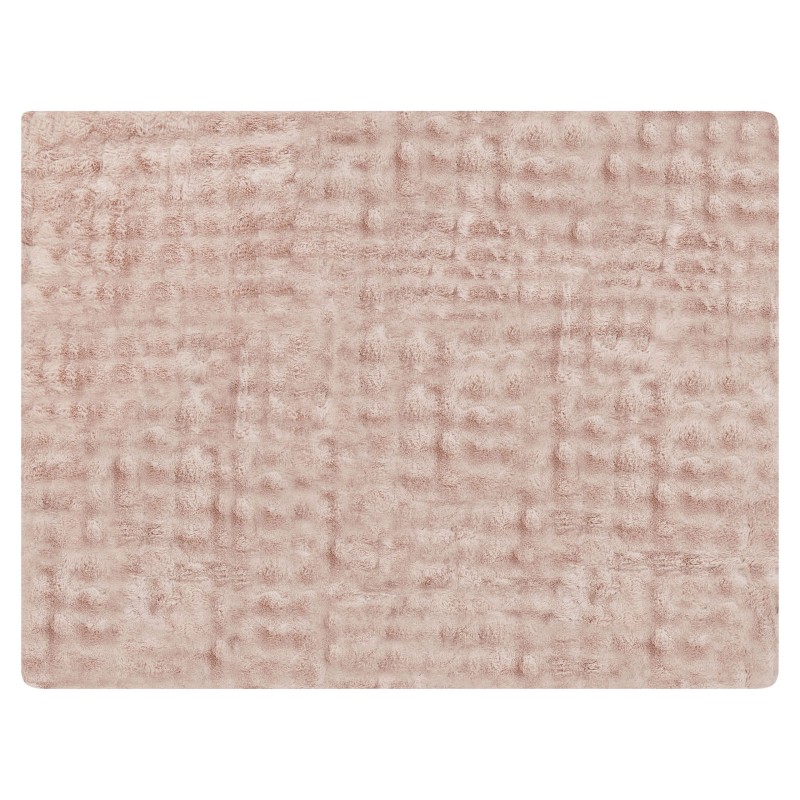 Koc SALKA Sztuczne futro 150 x 200 cm Pastelowy róż