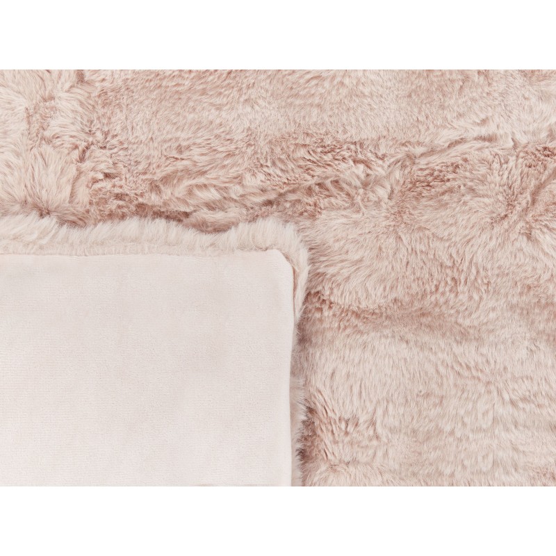 Koc SALKA Sztuczne futro 150 x 200 cm Pastelowy róż