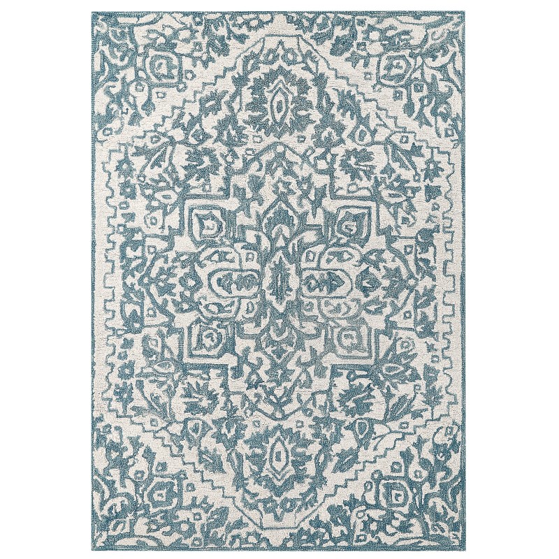 Dywan wełniany 160 x 230 cm biało-niebieski AHMETLI