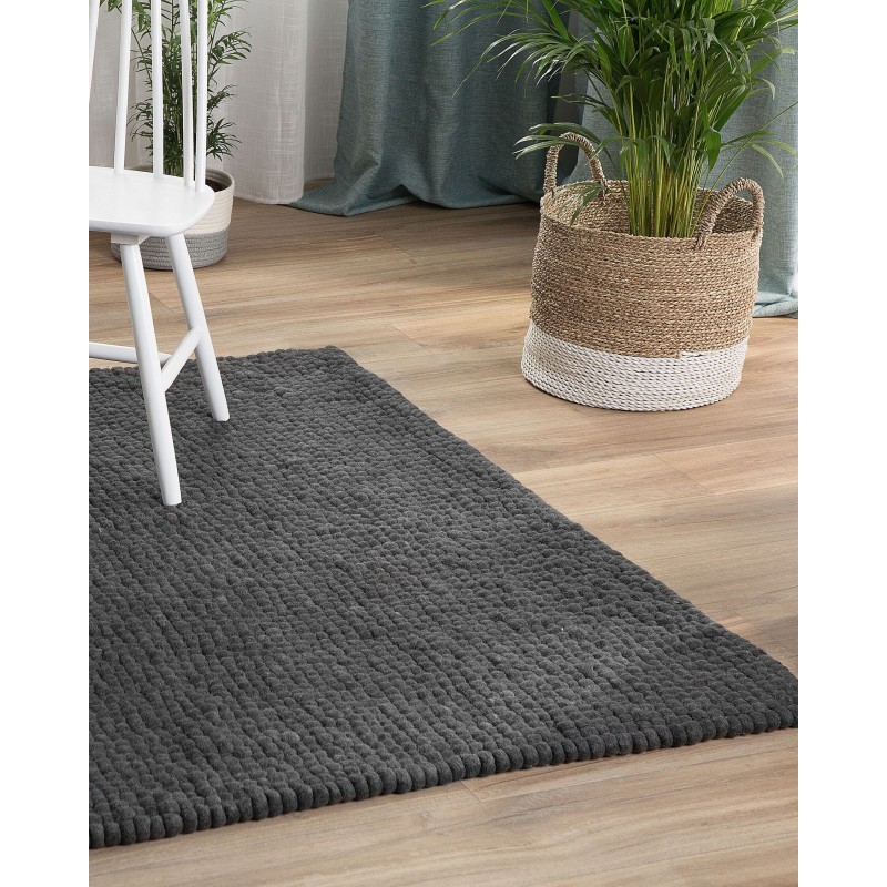 Dywan z filcowych kulek 160 x 230 cm ciemnoszary AMDO