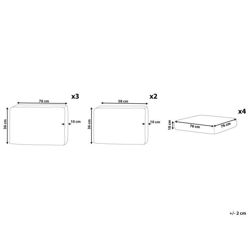 Komplet poszewek na poduchy ogrodowe SANO Piaskowy