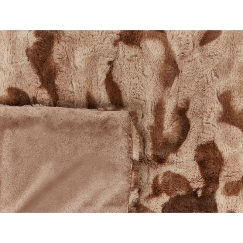 Koc BAKIRA Sztuczne futro 200 x 220 cm Brązowy