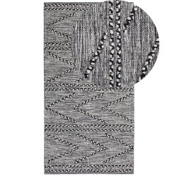 Dywan bawełniany 80 x 150 cm czarno-biały TERMAL