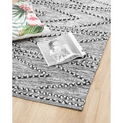 Dywan bawełniany 80 x 150 cm czarno-biały TERMAL