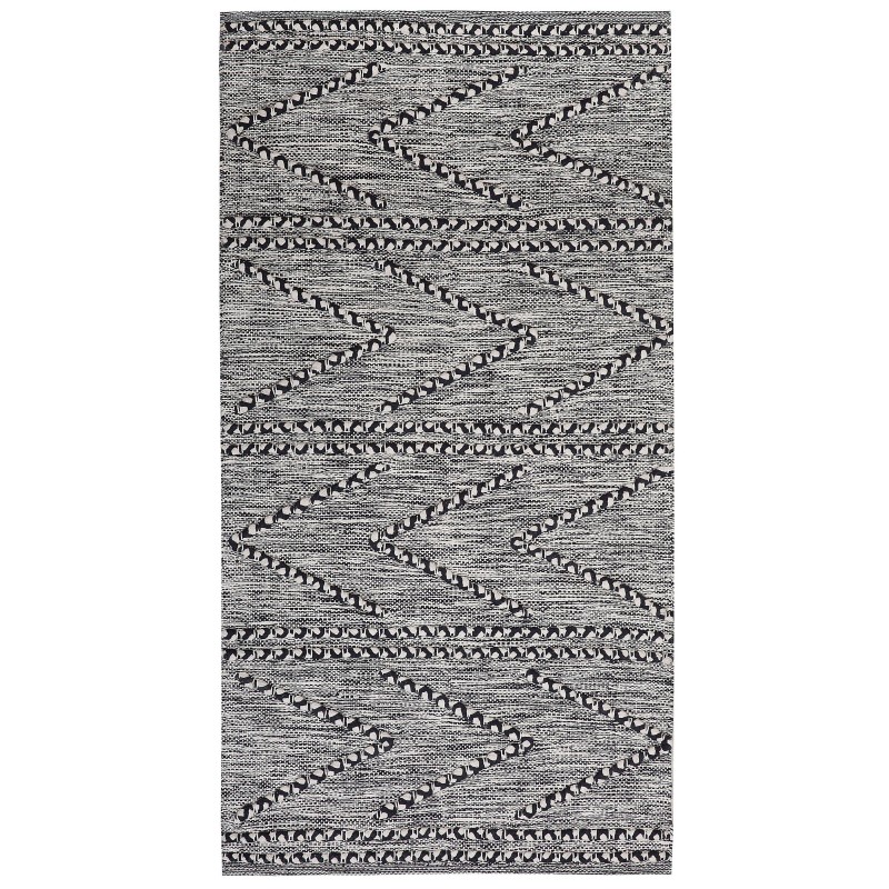 Dywan bawełniany 80 x 150 cm czarno-biały TERMAL