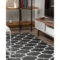 Dywan zewnętrzny dwustronny 160 x 230 cm czarno-biały ALADANA