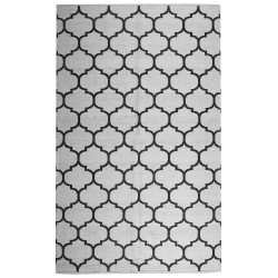 Dywan zewnętrzny dwustronny 160 x 230 cm czarno-biały ALADANA