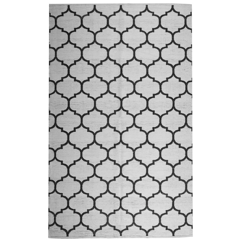 Dywan zewnętrzny dwustronny 160 x 230 cm czarno-biały ALADANA