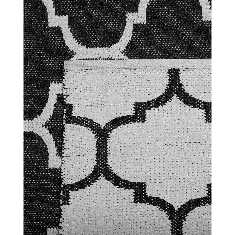 Dywan zewnętrzny dwustronny 160 x 230 cm czarno-biały ALADANA