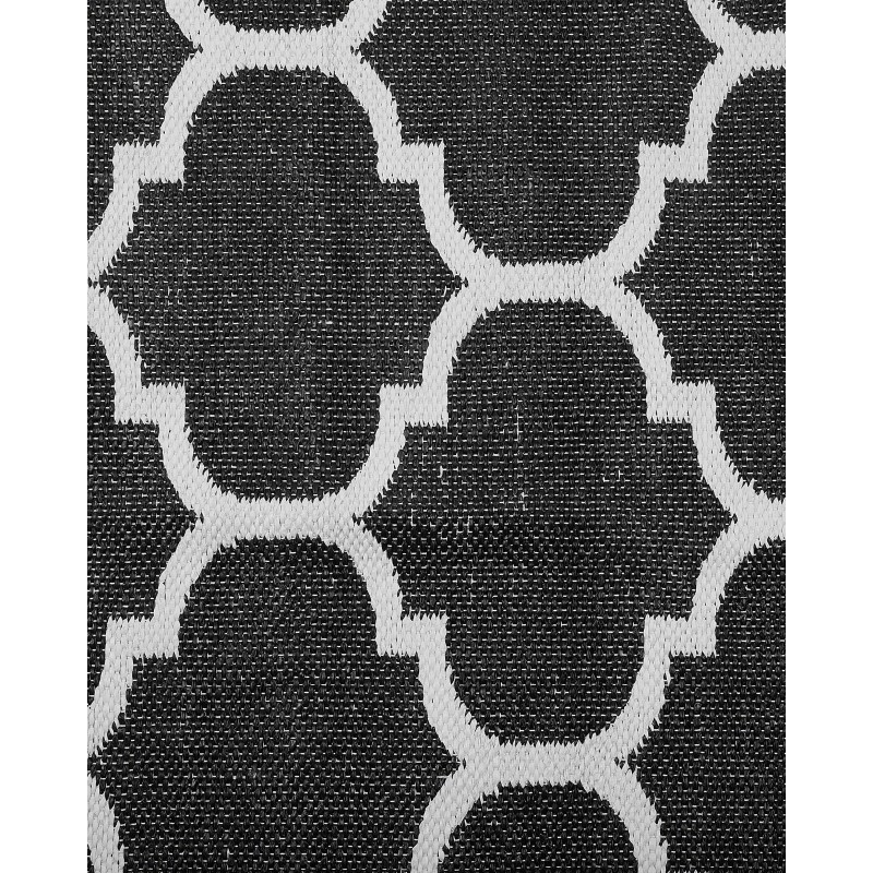 Dywan zewnętrzny dwustronny 160 x 230 cm czarno-biały ALADANA