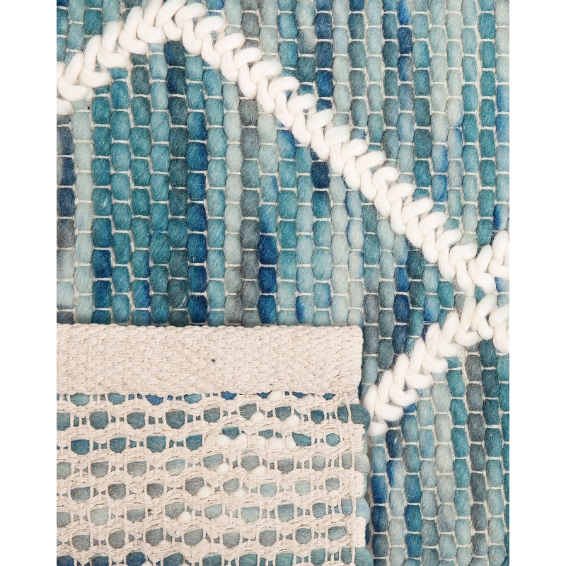 Dywan wełniany 140 x 200 cm niebieskie BELENLI