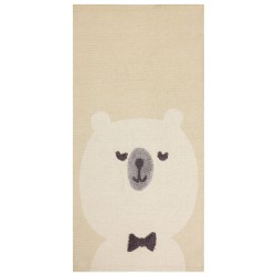 Dywan dziecięcy bawełniany motyw niedźwiedzia 80 x 150 cm beżowy SIMAU