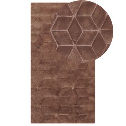 Dywan sztuczne futro królika 80 x 150 cm brązowy THATTA