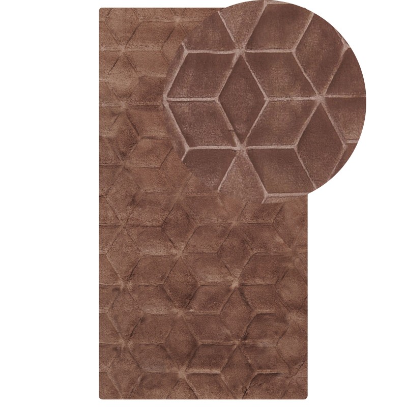 Dywan sztuczne futro królika 80 x 150 cm brązowy THATTA