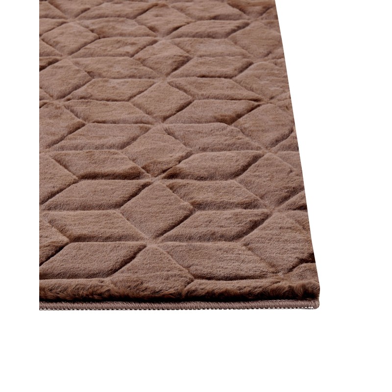 Dywan sztuczne futro królika 80 x 150 cm brązowy THATTA