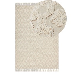 Dywan bawełniany 140 x 200 cm beżowy AKSARAY