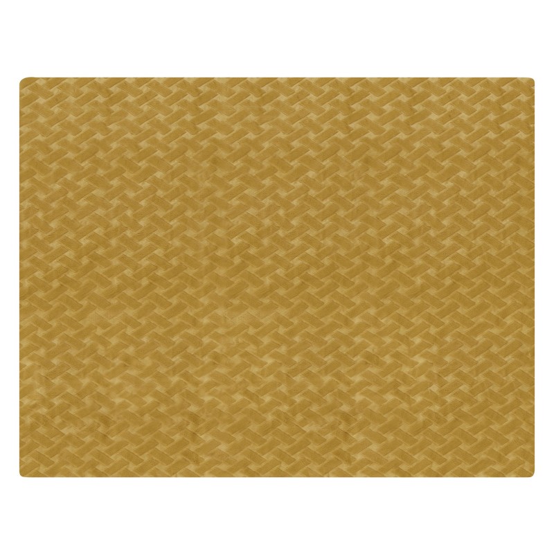 Narzuta na łóżko SITAPUR Sztuczne futro 150 x 200 cm Musztardowy