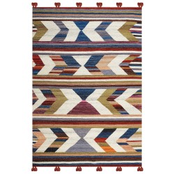 Dywan wełniany kilim 140 x 200 cm wielokolorowy MRGASHAT