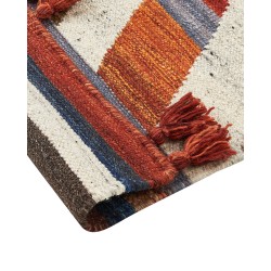 Dywan wełniany kilim 140 x 200 cm wielokolorowy MRGASHAT