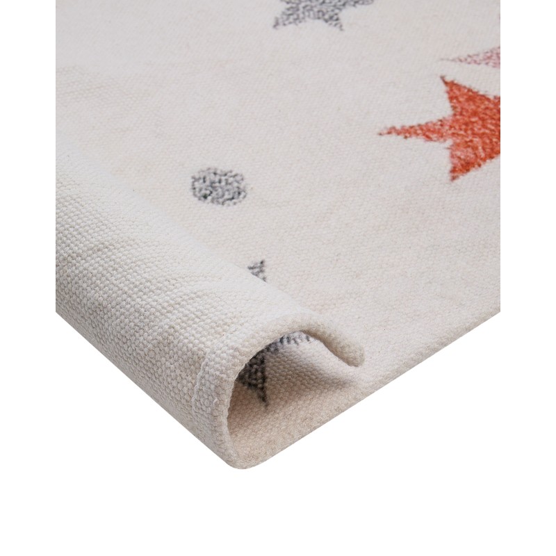 Dywan dziecięcy bawełniany w gwiazdki 140 x 200 cm biały ALPOUD