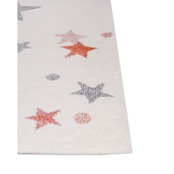 Dywan dziecięcy bawełniany w gwiazdki 140 x 200 cm biały ALPOUD