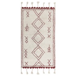Dywan bawełniany 80 x 150 cm biało-czerwony KENITRA