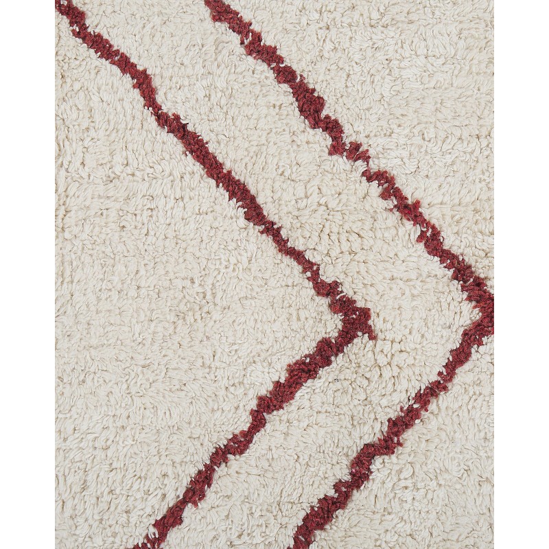 Dywan bawełniany 80 x 150 cm biało-czerwony KENITRA