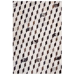 Dywan patchwork skórzany 140 x 200 cm biały ALPKOY