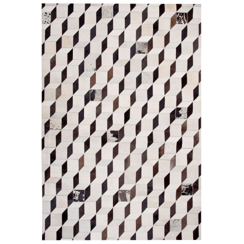 Dywan patchwork skórzany 140 x 200 cm biały ALPKOY