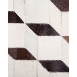 Dywan patchwork skórzany 140 x 200 cm biały ALPKOY