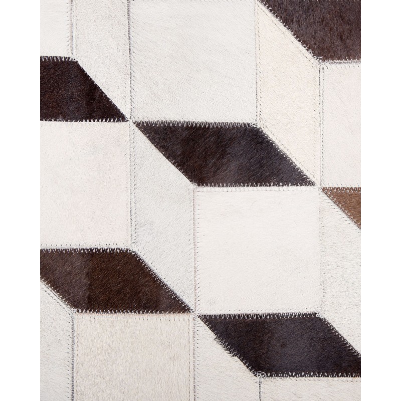 Dywan patchwork skórzany 140 x 200 cm biały ALPKOY