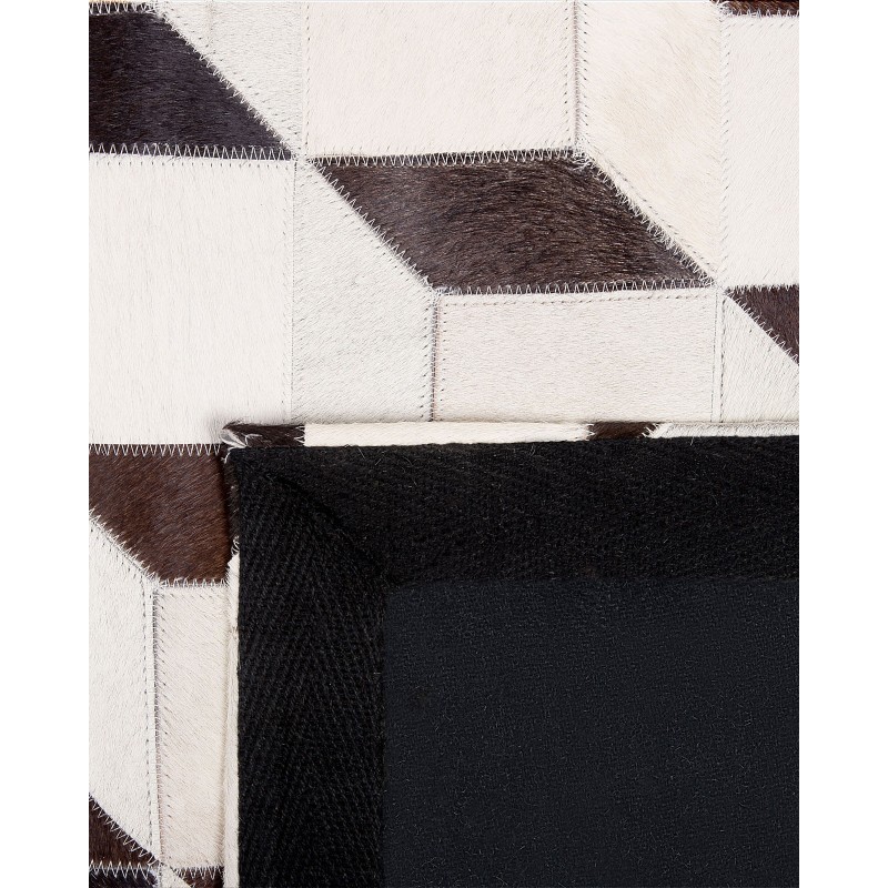 Dywan patchwork skórzany 140 x 200 cm biały ALPKOY