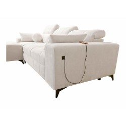 Ballagio I corner sofa bed with sleeping function made from Plecionka fabric, Spring 1116 - beauty and functionality in one!