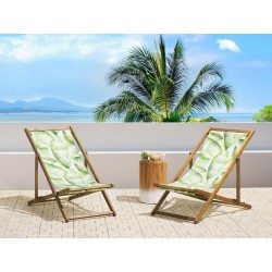 Zestaw 2 wymiennych tkanin do leżaków ogrodowych ANZIO/AVELLINO Jasnozielony